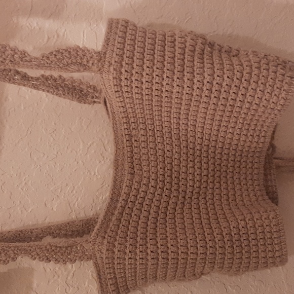 Coterie by ash Crochet Crop Top & Matching Skirt Sand Tan Size Small NWOT - Picture 7 of 15